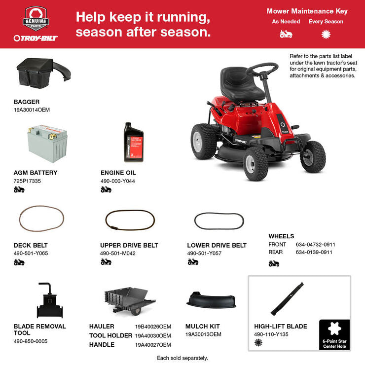 Troy Bilt TB30B Small Riding Lawn Mower Stamped Deck