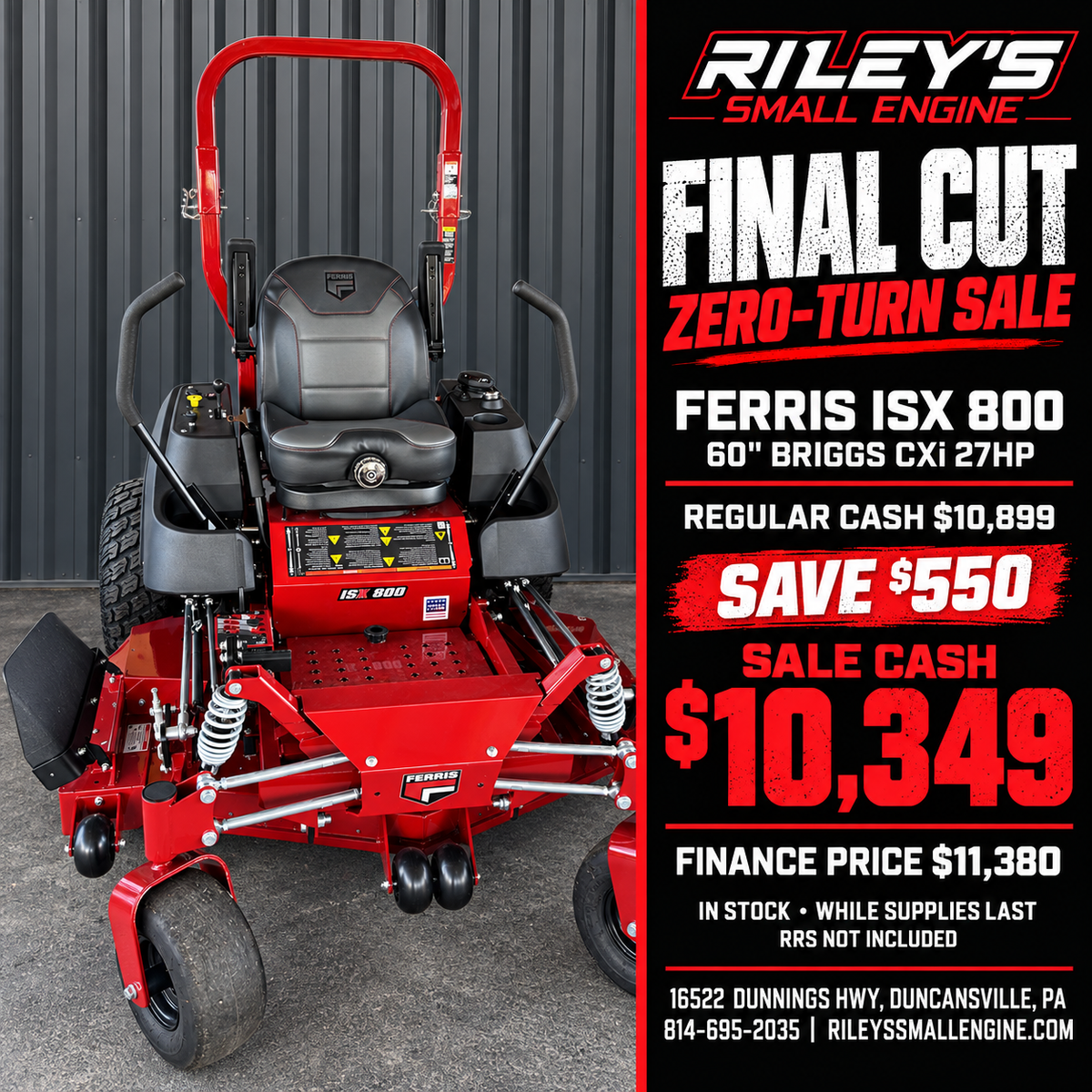 Ferris ISX800 60in Zero Turn Mower | 27HP Briggs & Stratton CXi Engine