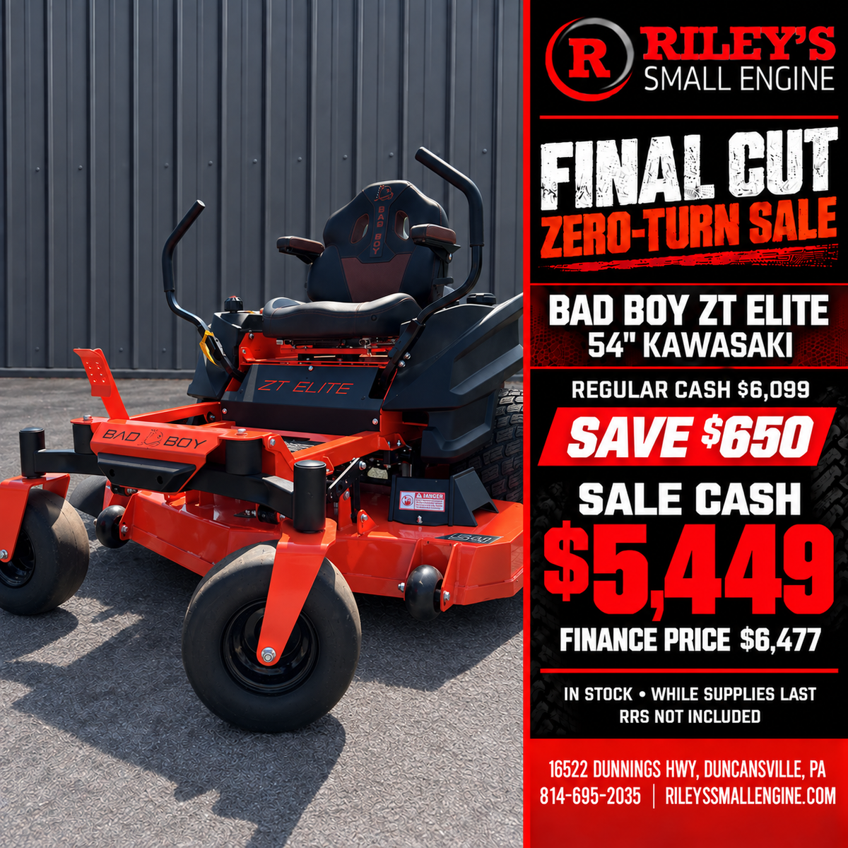 Bad Boy ZT Elite 54″ Zero-Turn Mower – BZS54FR730