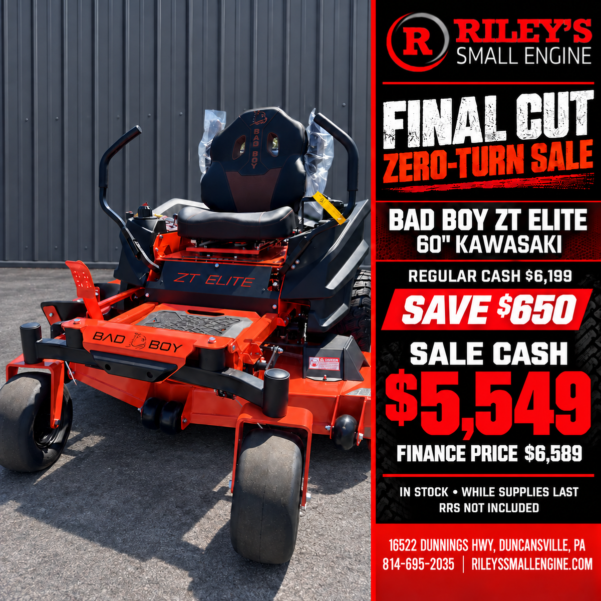 Bad Boy ZT Elite 60″ Zero-Turn Mower – BZS60FR730