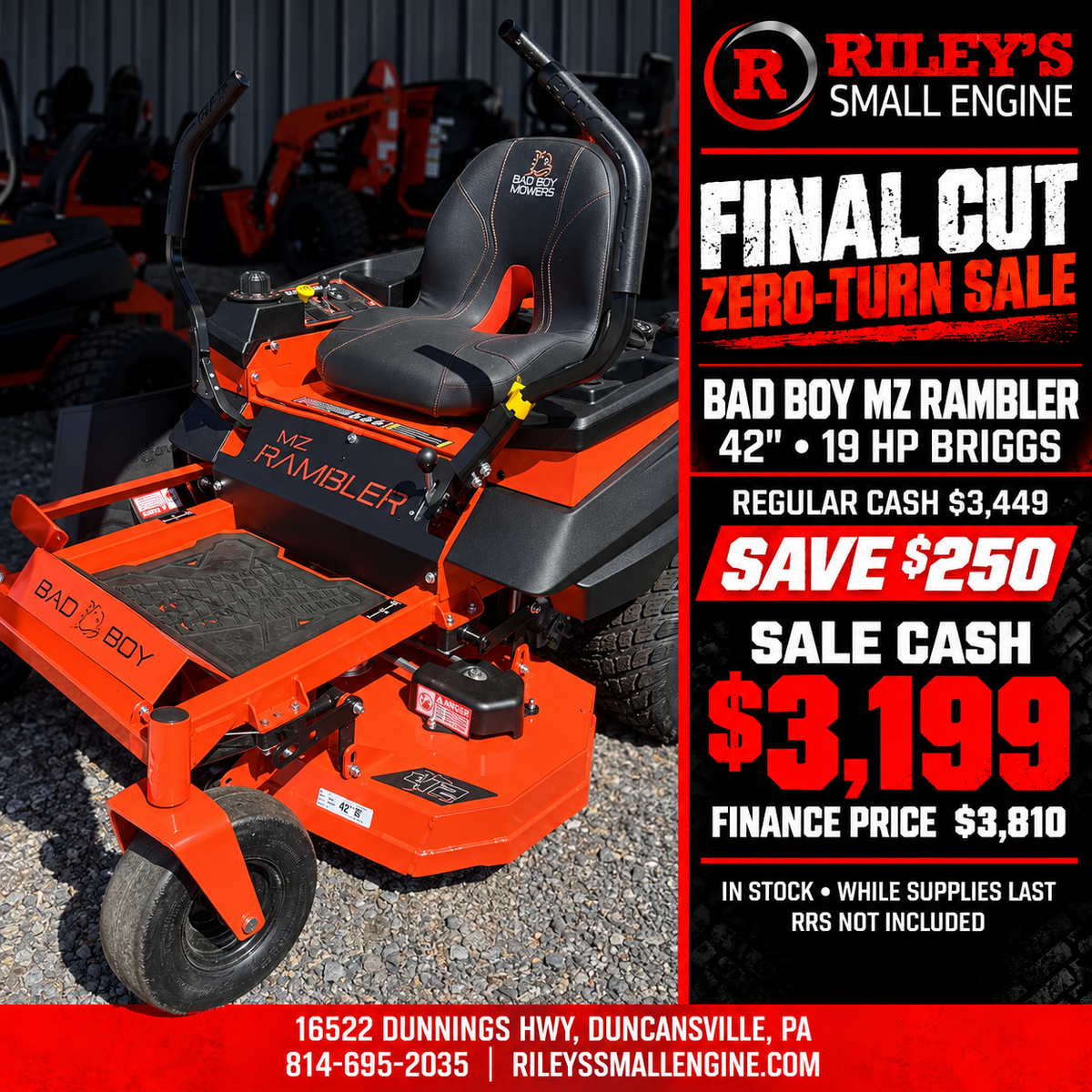 Bad Boy MZ Rambler 42″ Zero-Turn Mower – BMZ4219BG