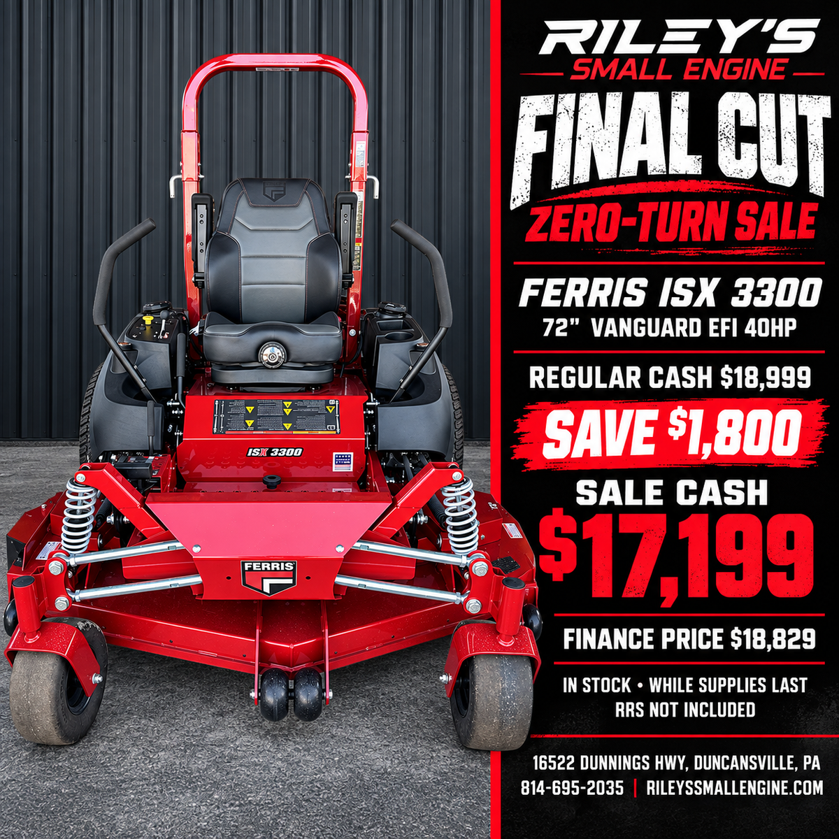 Ferris ISX 3300 72in Zero Turn Mower | 40 HP Vanguard BIG BLOCK EFI w/ Oil Guard™ - 5902145