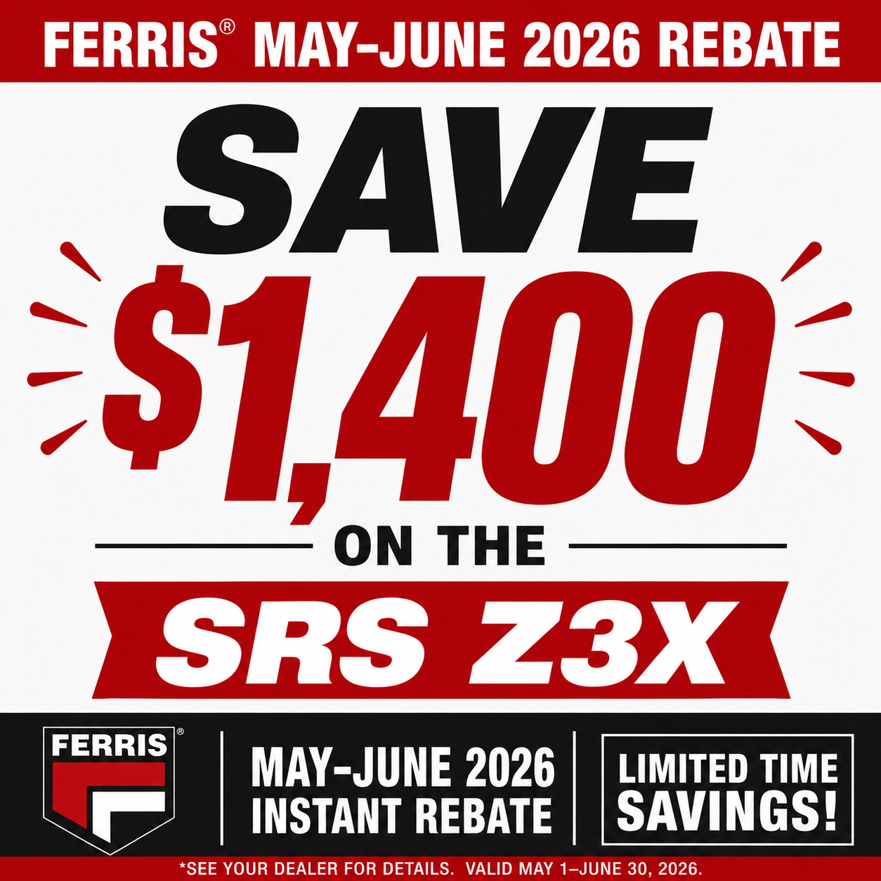 Ferris® SRS™ Z3X Soft Ride Stand-On Mower | 52‑Inch Cutting Deck